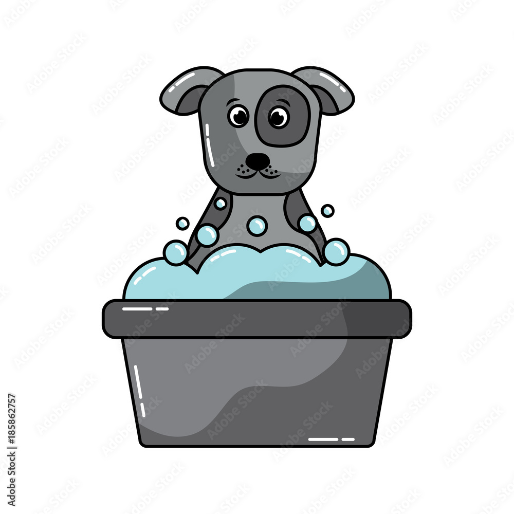 dog or puppy in tub pet icon image vector illustration design dog or puppy in tub pet icon image vector illustration design