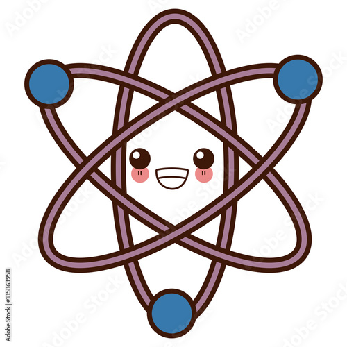 Atom science symbol cute kawaii cartoon vector illustration Stock Vector |  Adobe Stock
