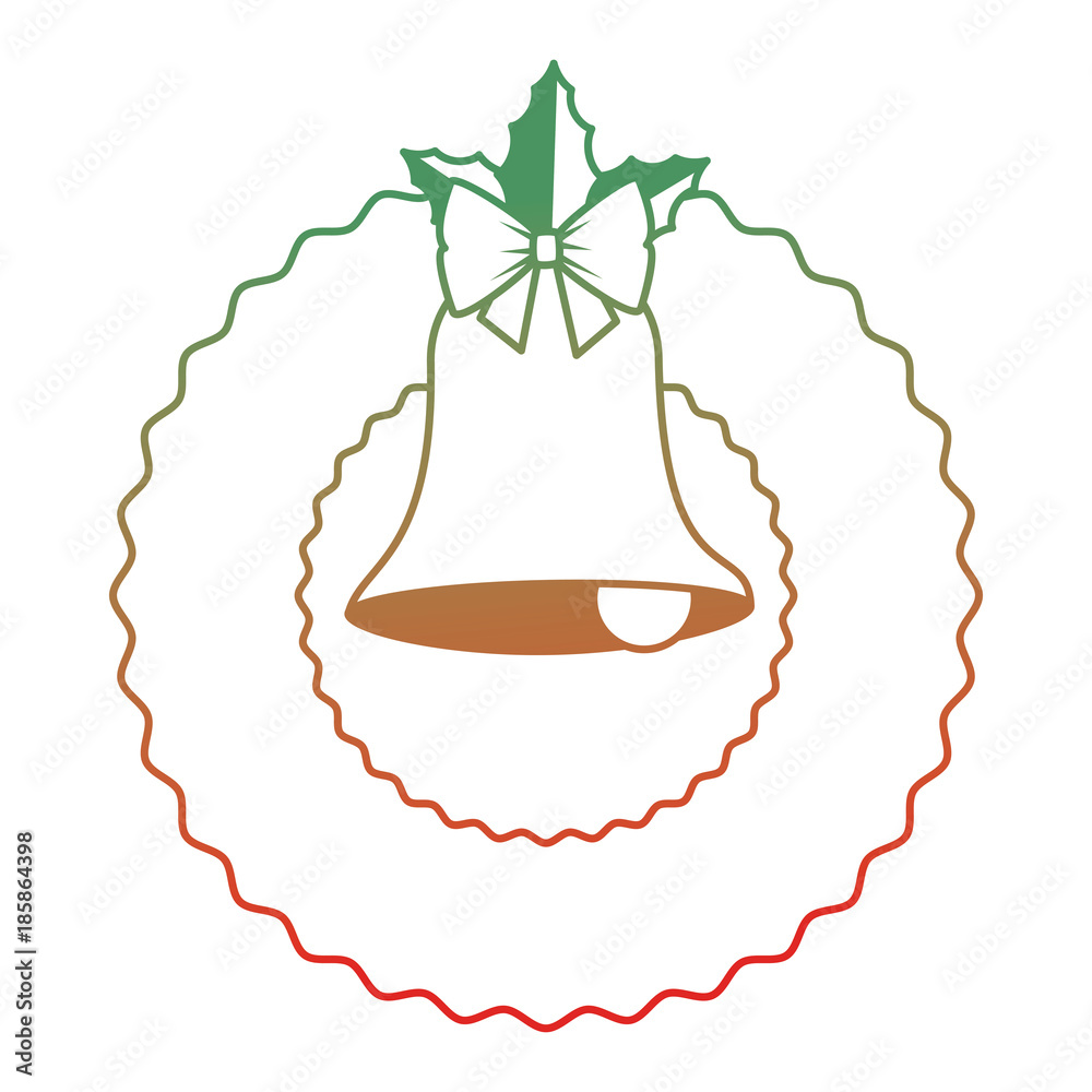 christmas crown with bell decorative icon vector illustration design