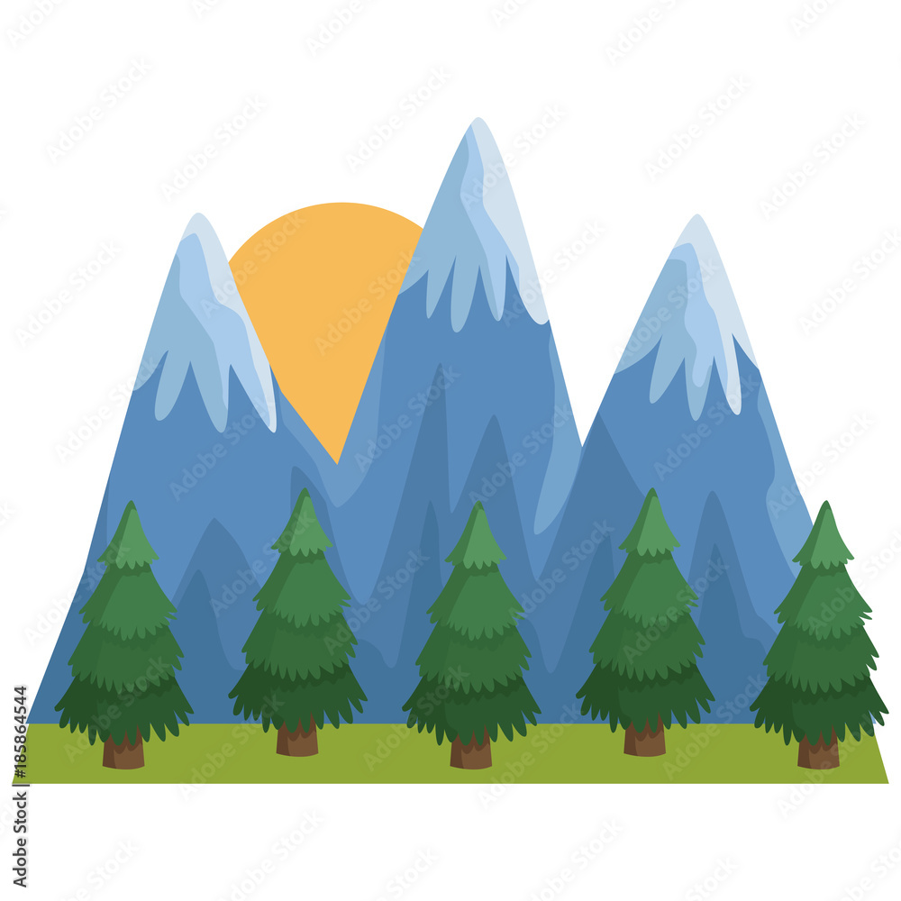 Mountains and forest landscape