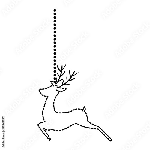 reindeer animal hanging decorative vector illustration design