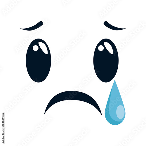 crying face emoji character vector illustration design