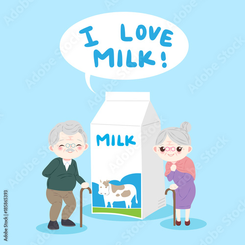 old people with milk