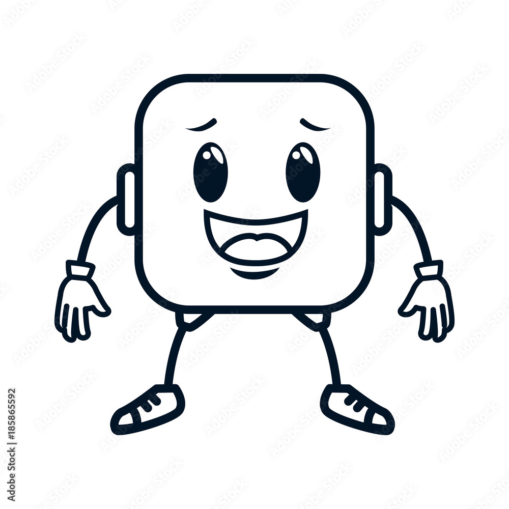 happy emoji square character vector illustration design happy emoji square character vector illustration design