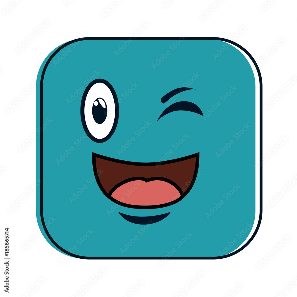 happy emoji square character vector illustration design happy emoji square character vector illustration design