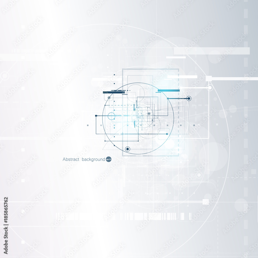 Abstract technology background with various technological elements. Vector illustration. Abstract technology background with various technological elements. Vector illustration.