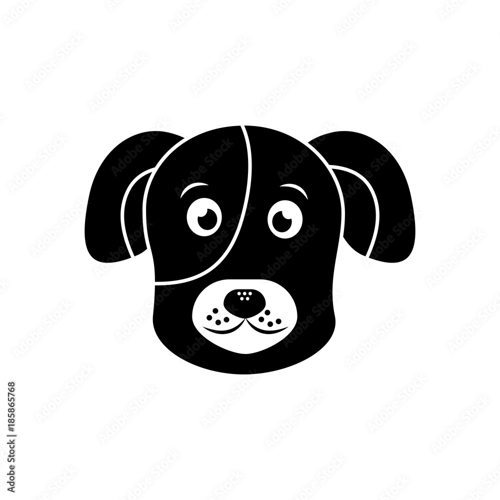 Fototapeta premium cartoon dog head pet animal icon vector illustration