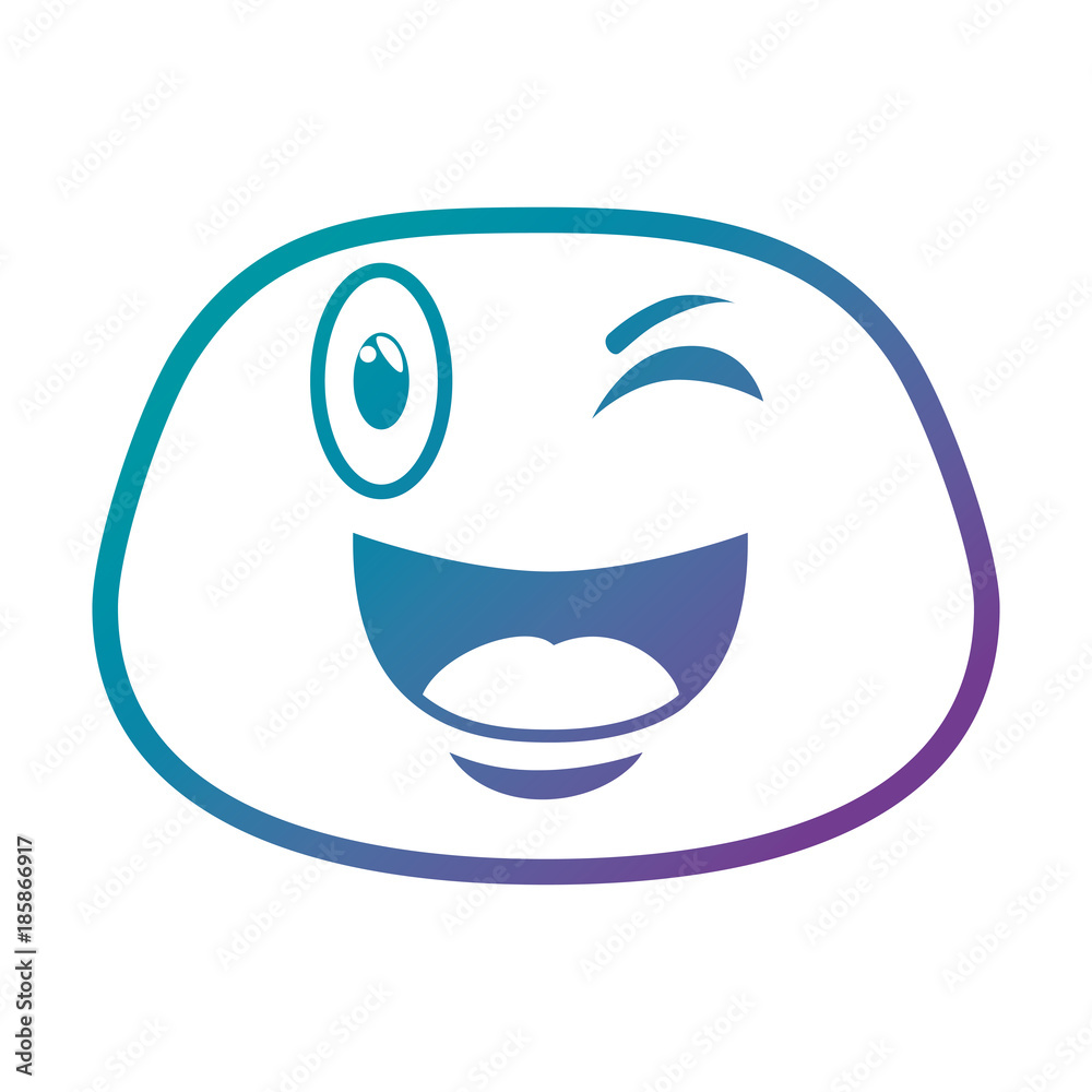 happy emoji kawaii character vector illustration design