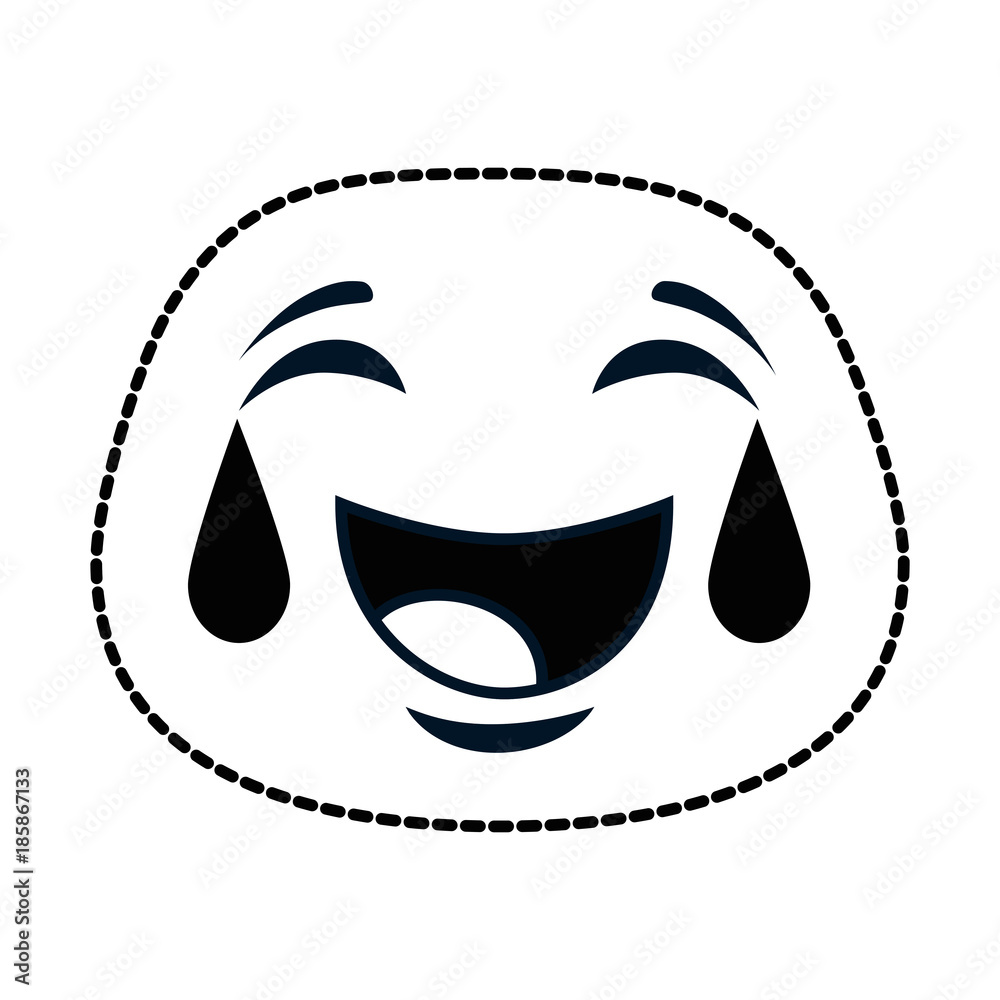 very happy emoji kawaii character vector illustration design