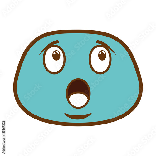 terrified face emoji character vector illustration design
