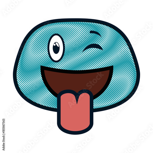 crazy face emogi character vector illustration design photo