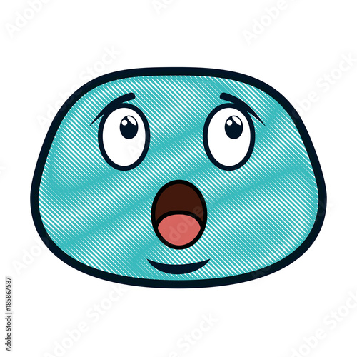 terrified face emoji character vector illustration design
