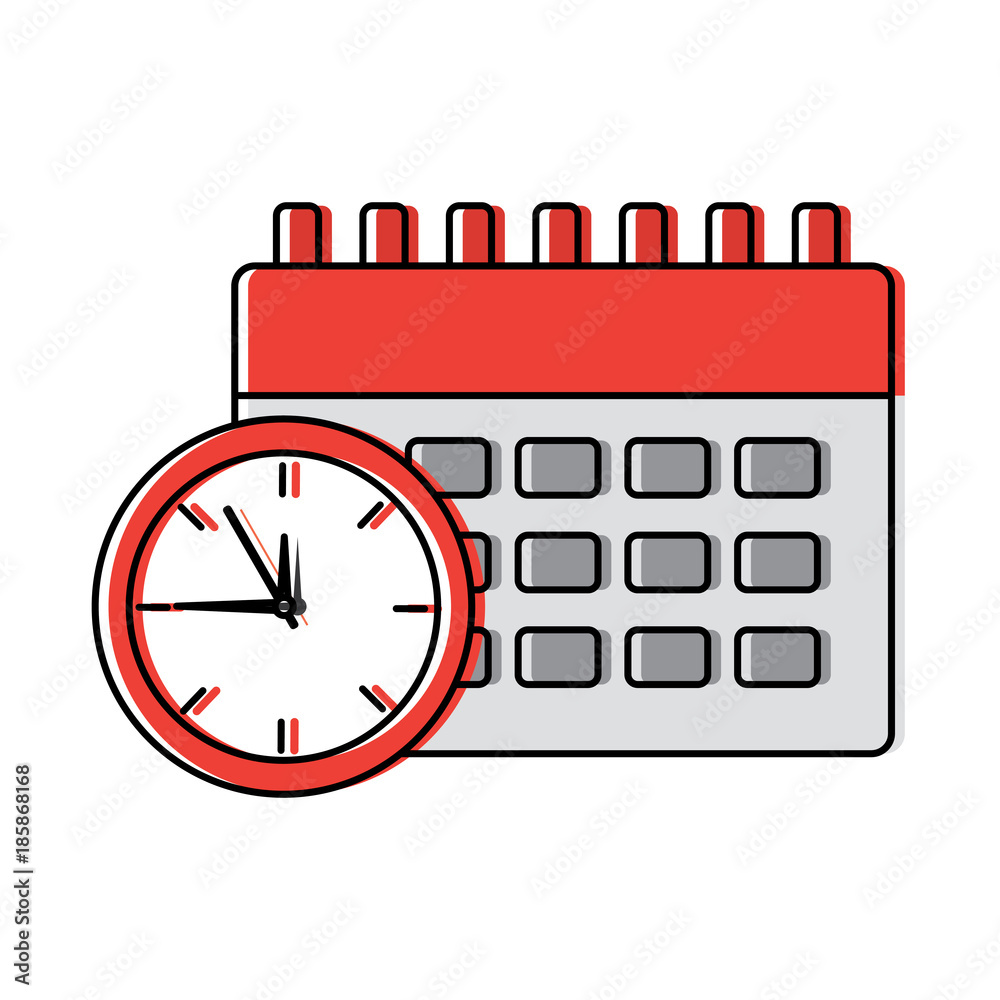 business clock time and calendar icon vector illustration business clock time and calendar icon vector illustration