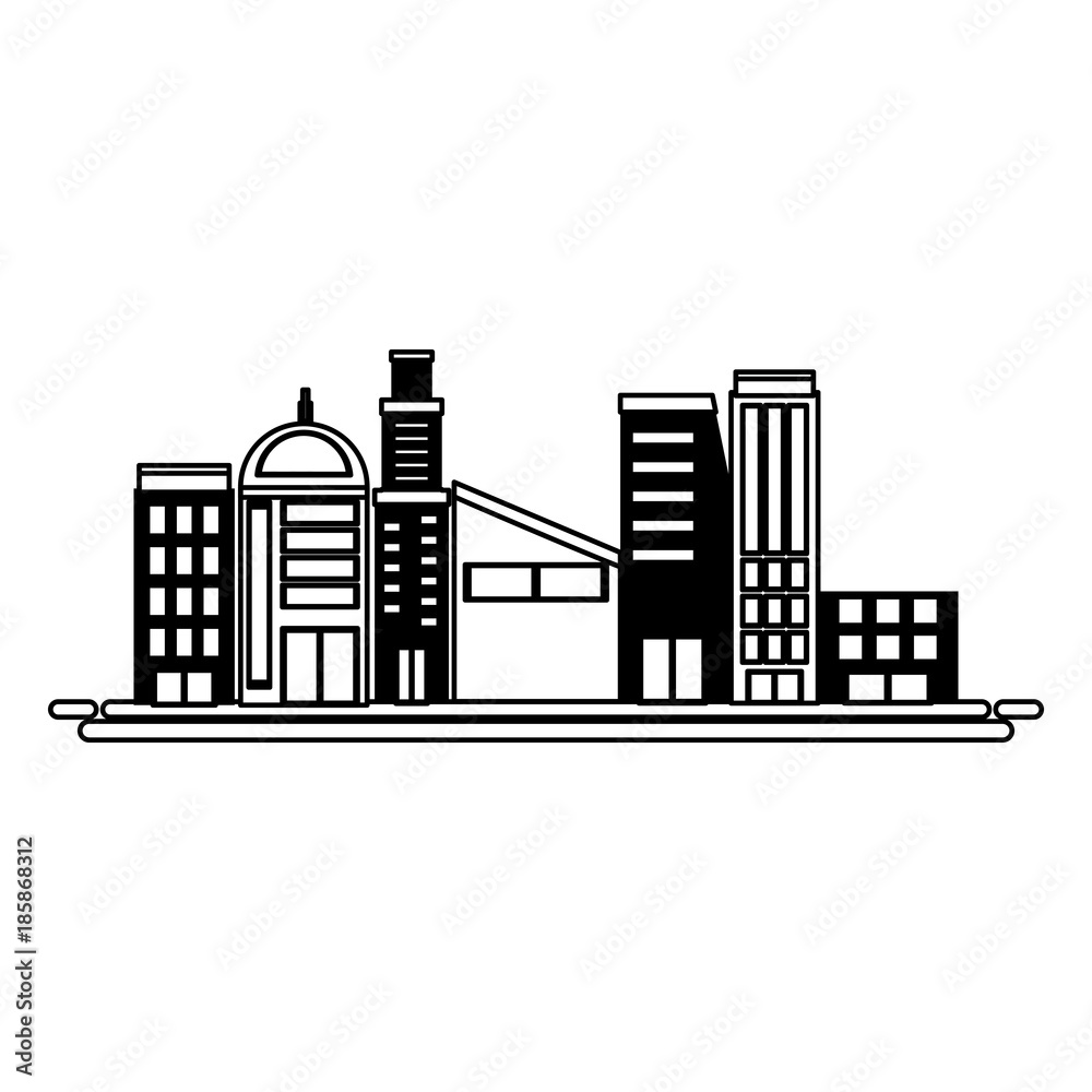 Obraz premium block with buildings icon