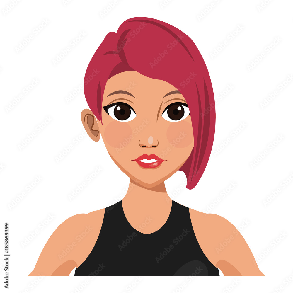 Beautiful woman profile cartoon icon vector illustration graphic design Beautiful woman profile cartoon icon vector illustration graphic design