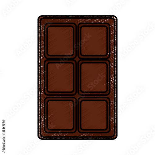 chocolate bar sweet block icon vector illustration