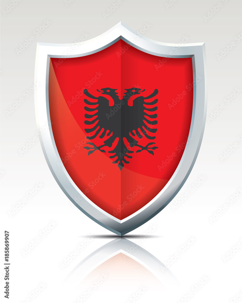 Shield with Flag of Albania