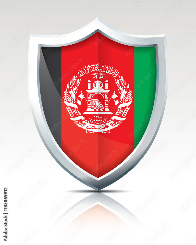 Shield with Flag of Afghanistan Shield with Flag of Afghanistan