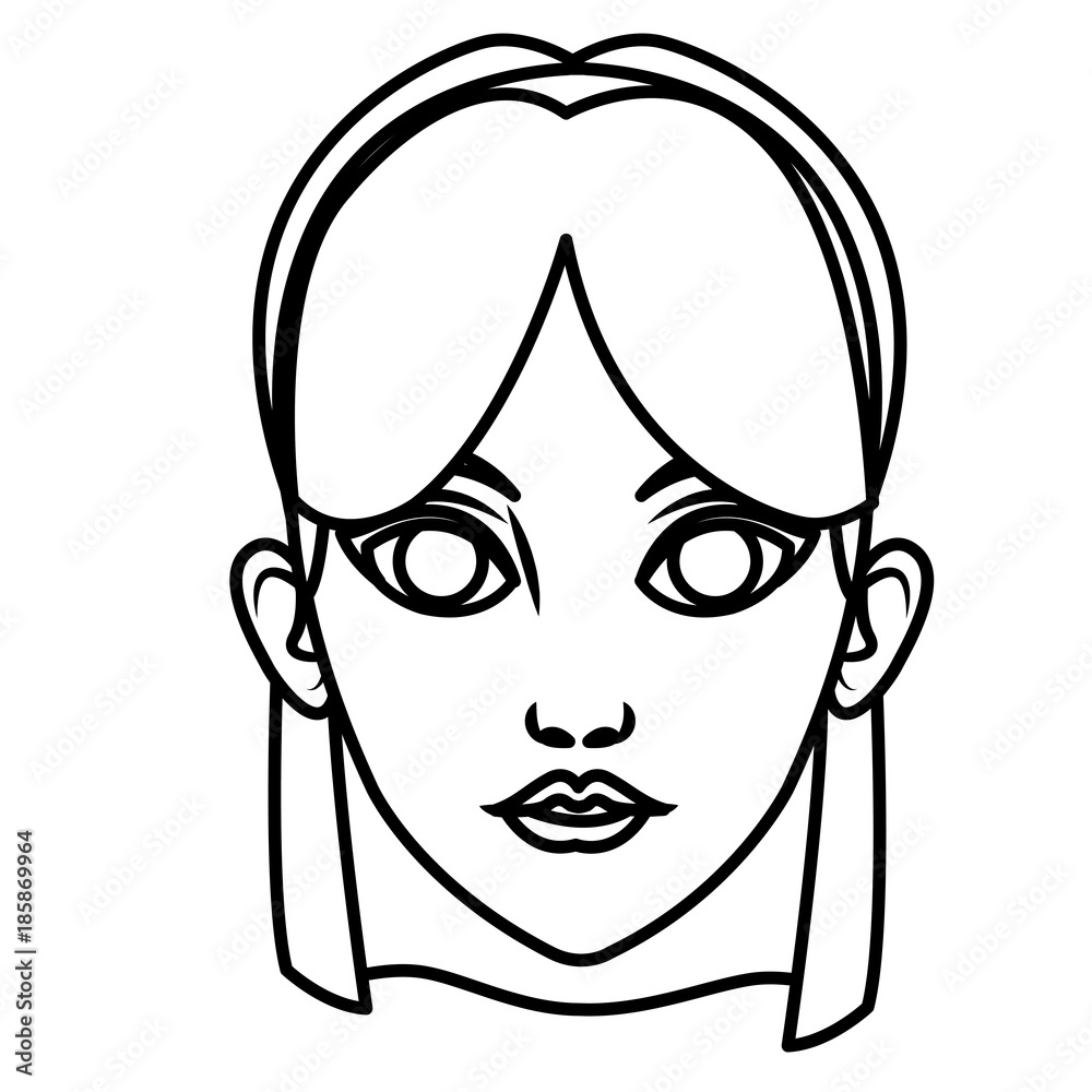Beautiful woman face cartoon icon vector illustrationgraphic design Beautiful woman face cartoon icon vector illustrationgraphic design