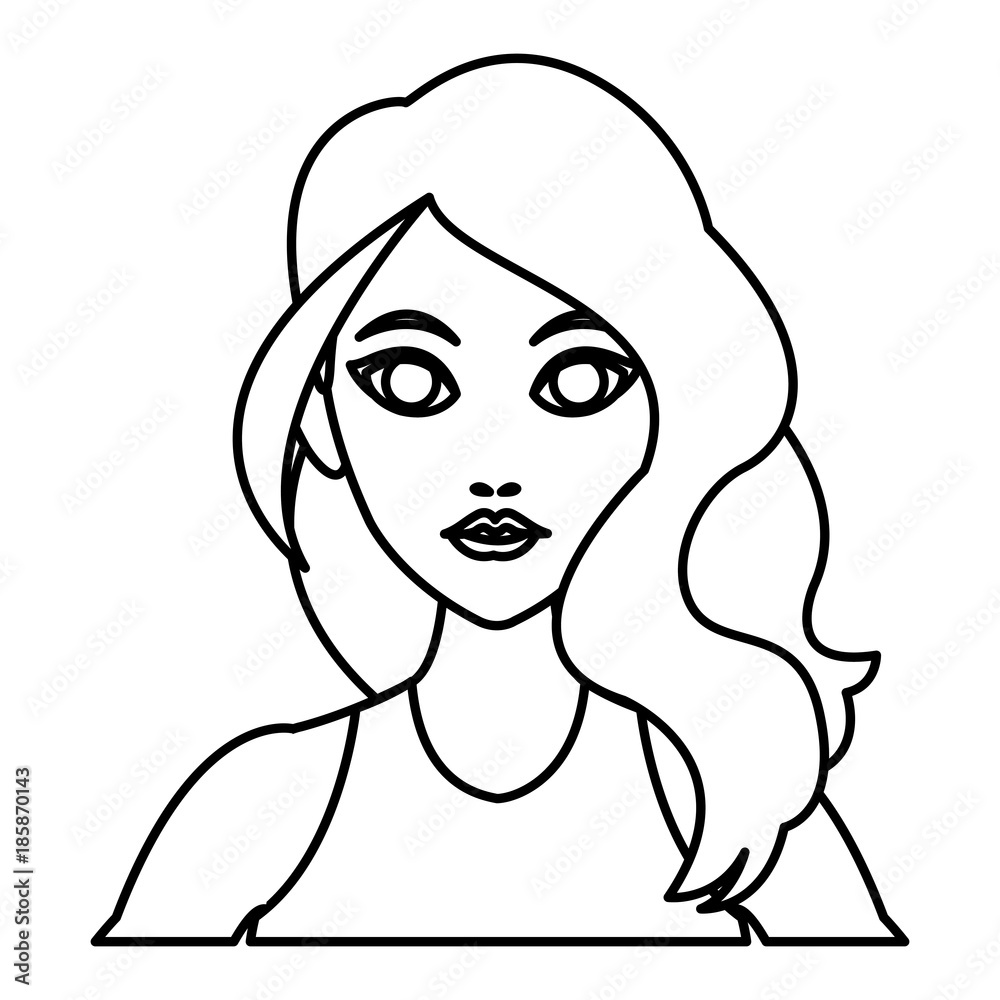 Beautiful woman profile cartoon icon vector illustrationgraphic design