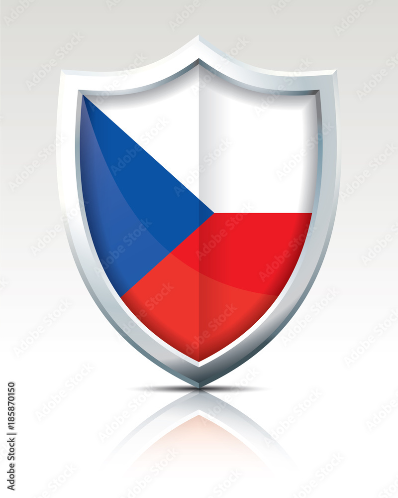 Shield with Flag of Czech Republic Shield with Flag of Czech Republic