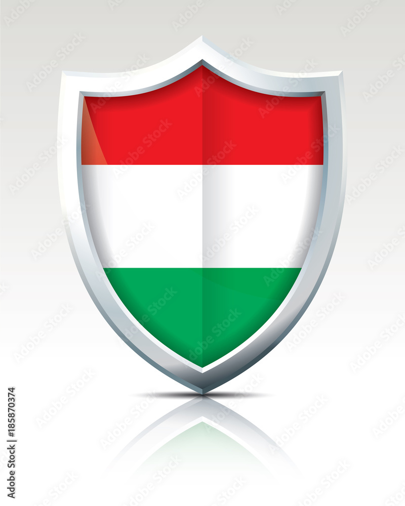 Shield with Flag of Hungary Shield with Flag of Hungary