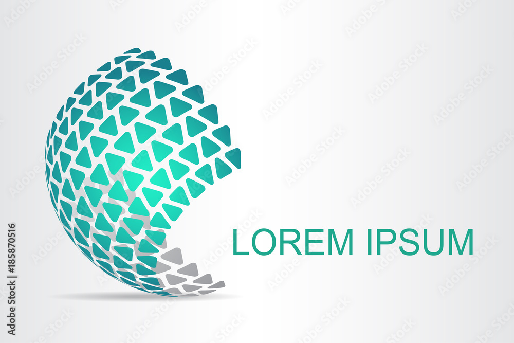 Logo stylized spherical surface with abstract shapes Logo stylized spherical surface with abstract shapes