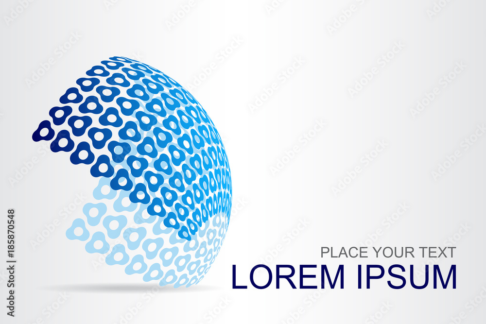 Logo stylized spherical surface with abstract shapes Logo stylized spherical surface with abstract shapes