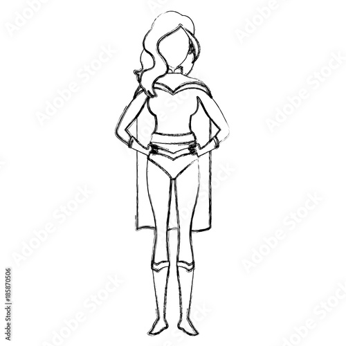 Woman superhero cartoon icon vector illustrationgraphic design