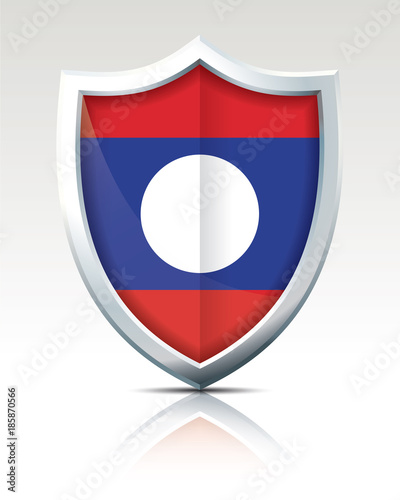 Free Download Shield with Flag of Laos - GFXLoad