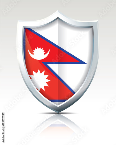 Free Download Shield with Flag of Nepal - GFXLoad