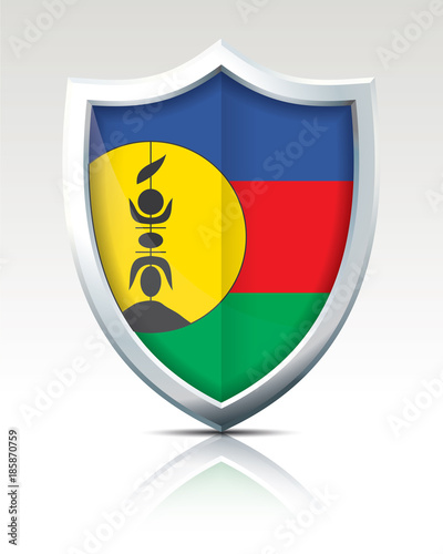 Free Download Shield with Flag of New Caledonia - GFXLoad