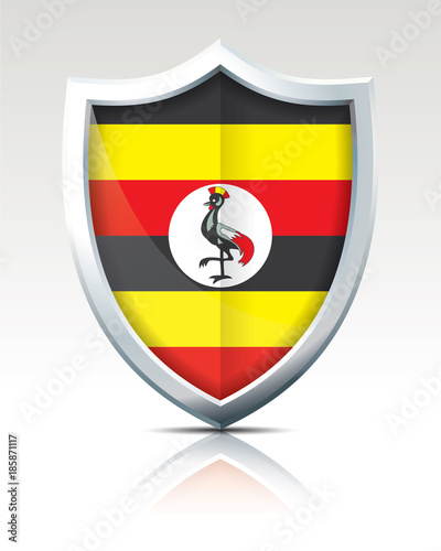 Free Download Shield with Flag of Uganda - GFXLoad