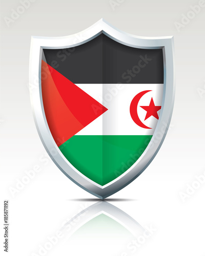 Free Download Shield with Flag of Western Sahara - GFXLoad
