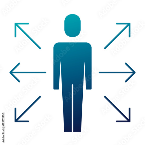 businessman options arrows direction choise vector illustration