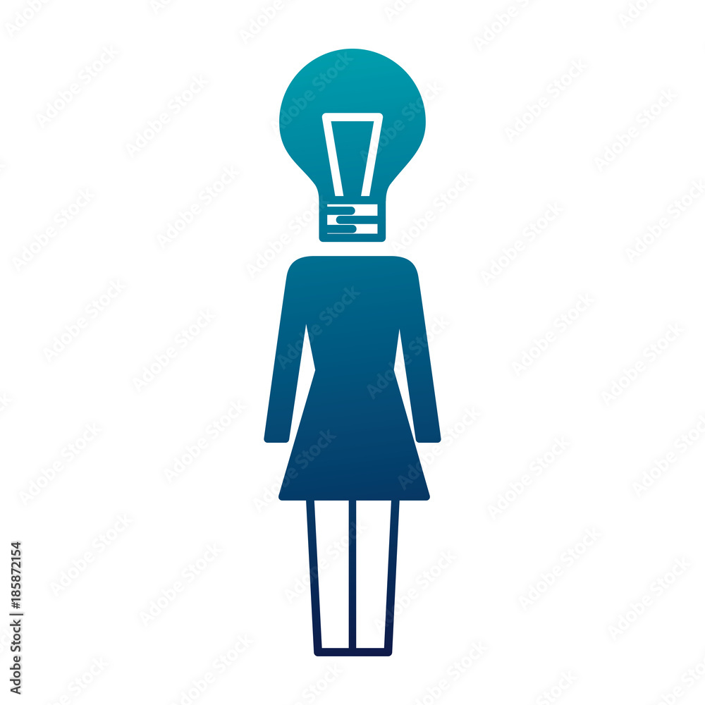 businessman with bulb head idea creativity vector illustration blue image businessman with bulb head idea creativity vector illustration blue image