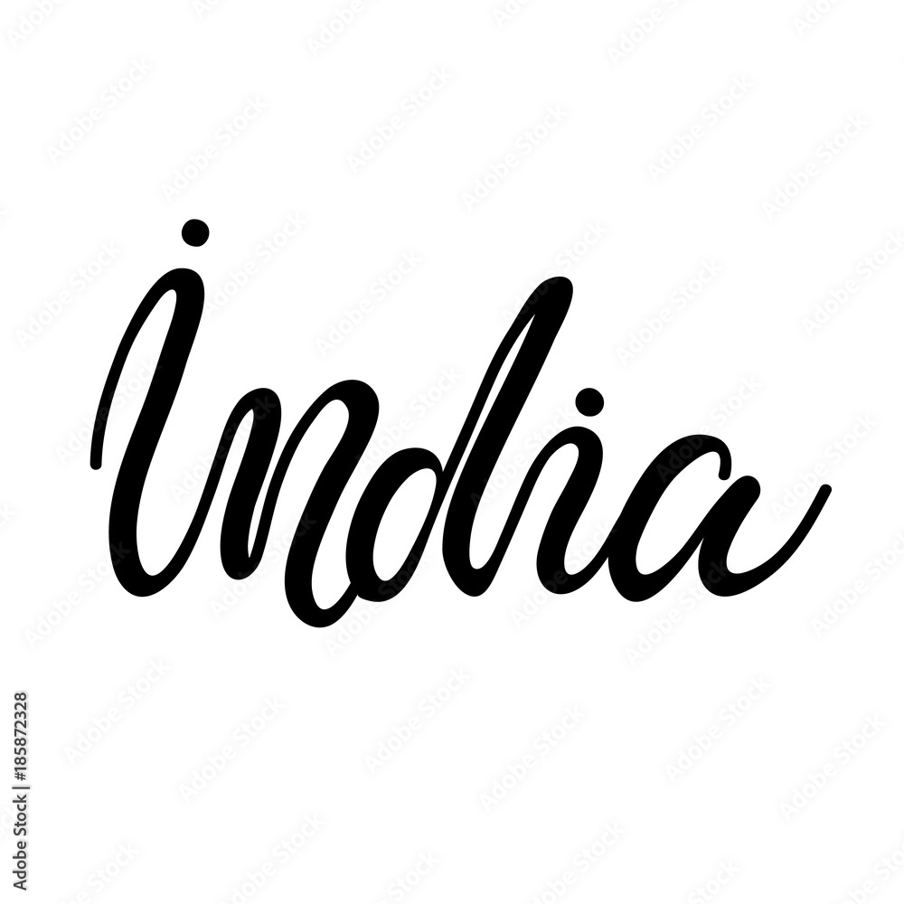 Obraz premium Lettering India. Vector illustration.