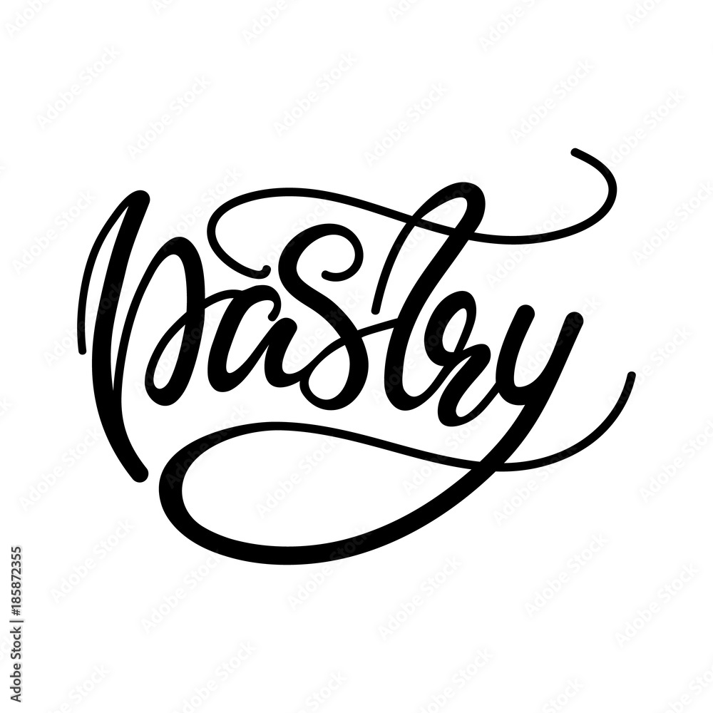 Lettering Pastry. Vector illustration.