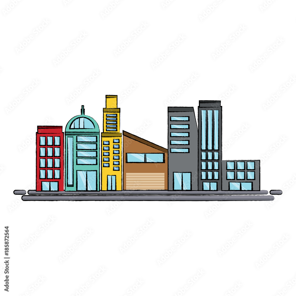 Obraz premium City buildings design