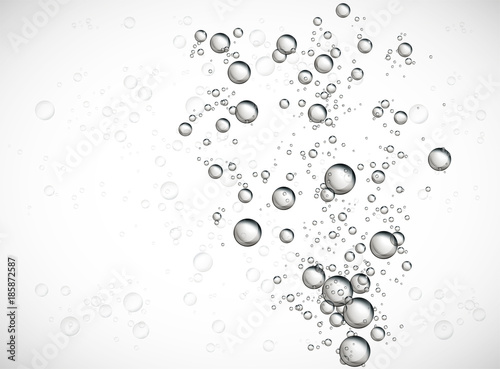 Water bubble rising on clear background. 