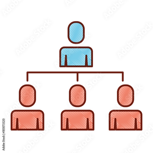 business people organizational hierarchical scheme vector illustration