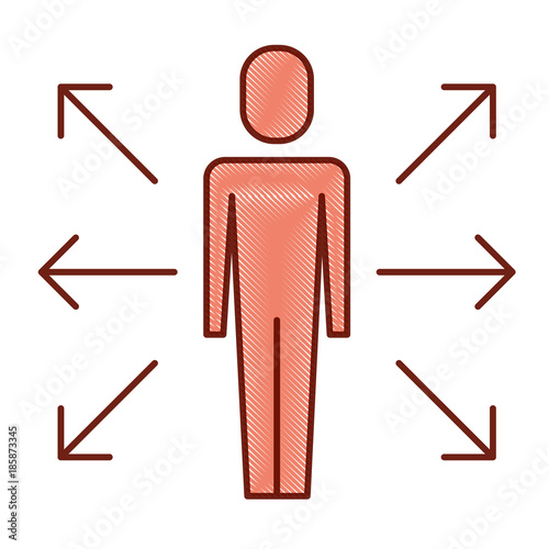 businessman options arrows direction choise vector illustration