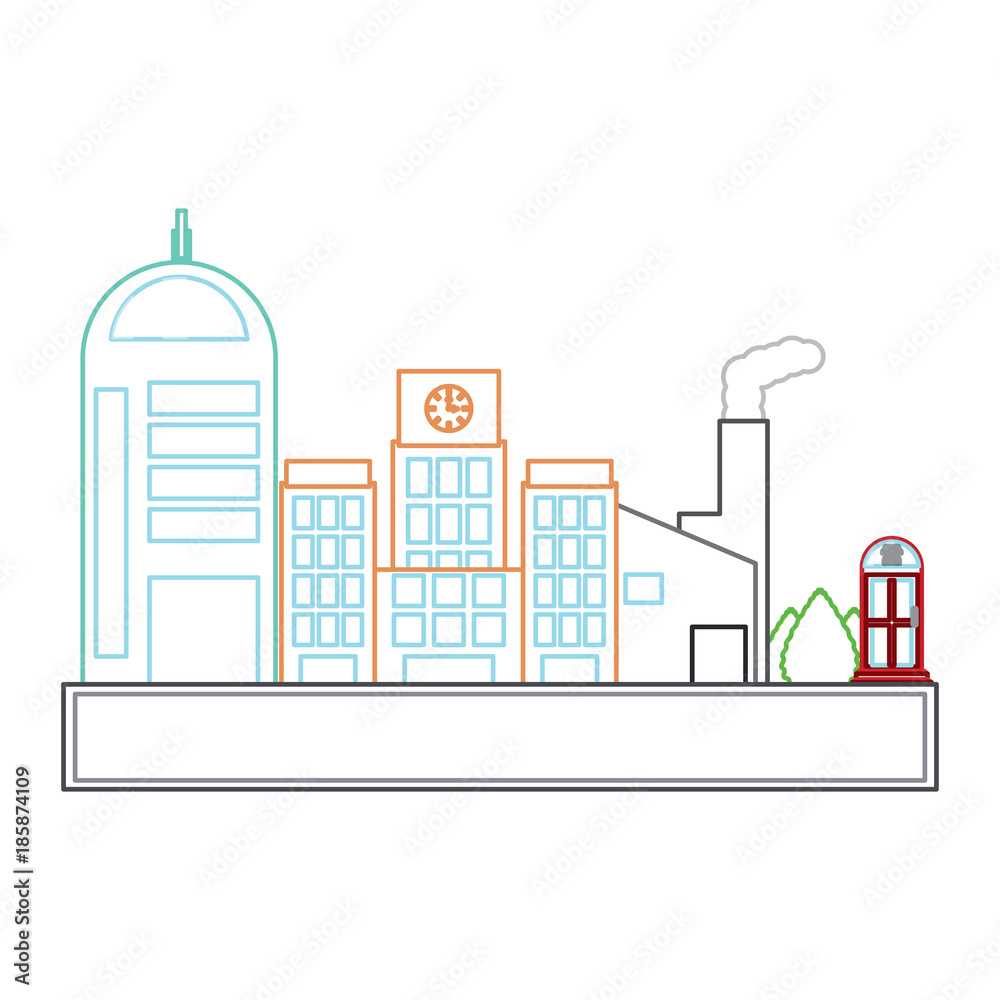 Obraz premium block with buildings icon