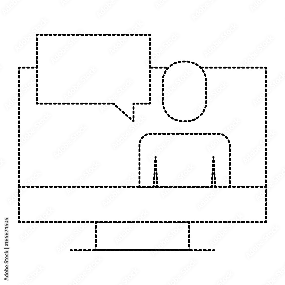 businessman on screen laptop discussion chat vector illustration businessman on screen laptop discussion chat vector illustration