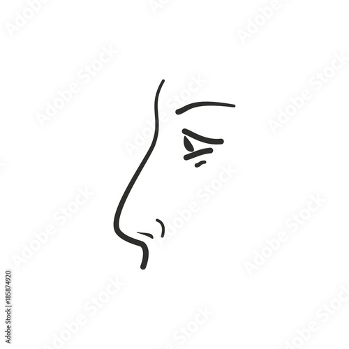 Nose vector icon.