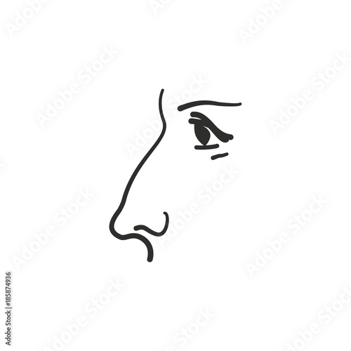 Nose vector icon.