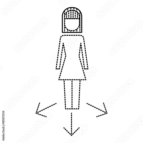 businesswoman options arrows direction choise vector illustration