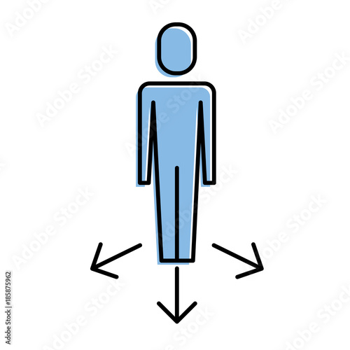 businessman options arrows direction choise vector illustration