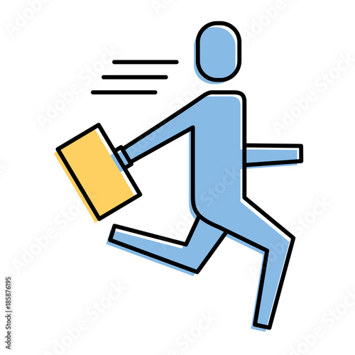 businessman running with briefcase success vector illustration