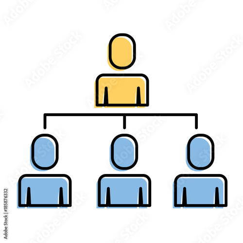 business people organizational hierarchical scheme vector illustration